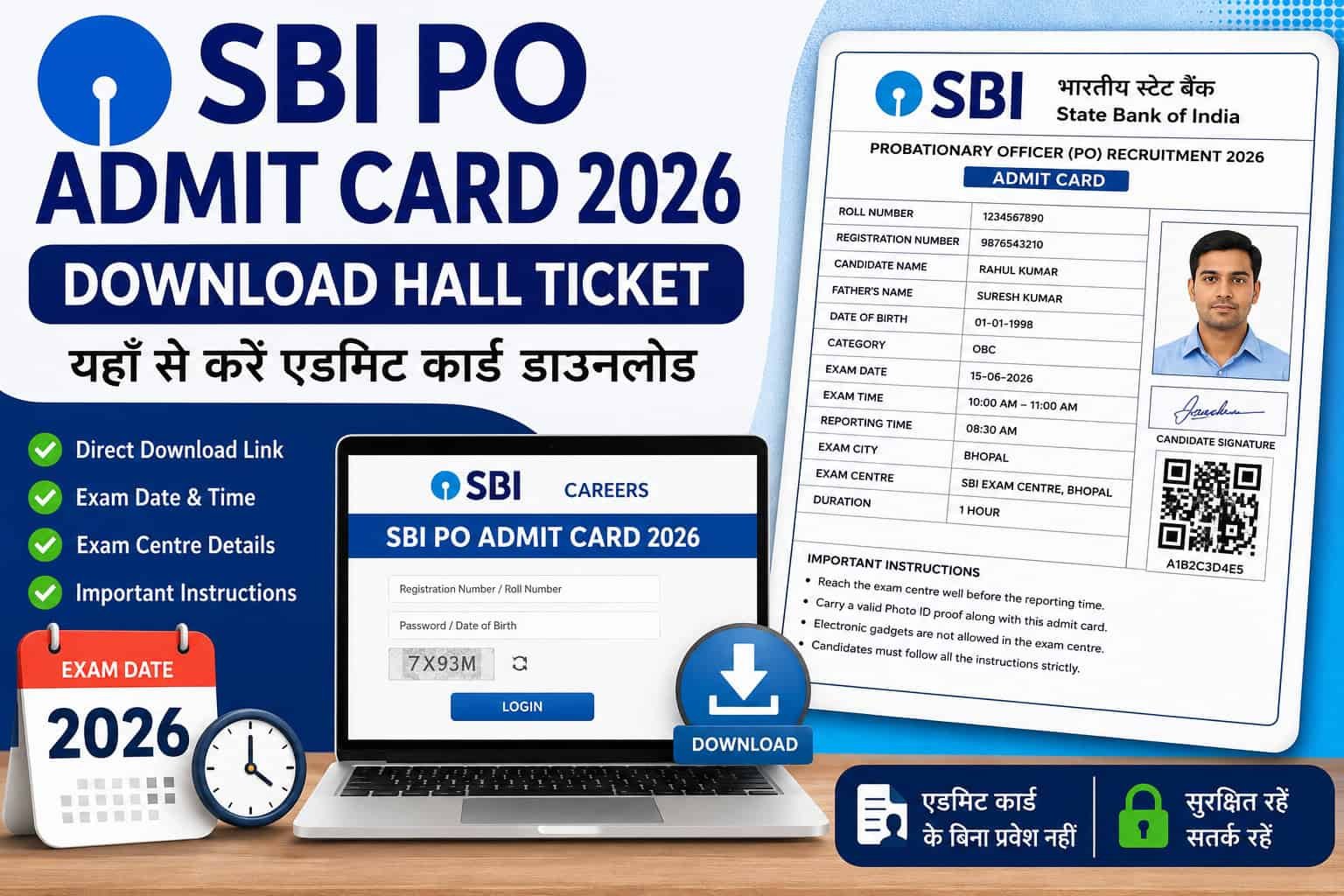 SBI PO Admit Card 2026 Download Hall Ticket, Exam Date and Direct Link