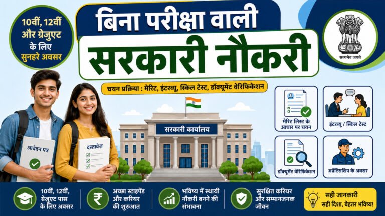बिना परीक्षा वाली सरकारी नौकरी क्या होती है? पूरी जानकारी